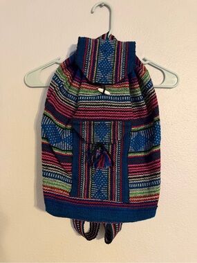 Mexican Woven Backpack Pinzon Boho Drawstring Bag Festival